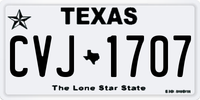 TX license plate CVJ1707