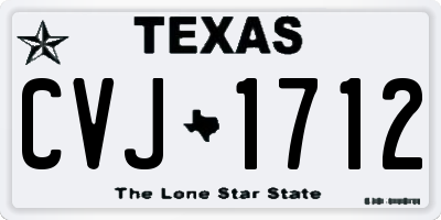 TX license plate CVJ1712