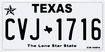 TX license plate CVJ1716