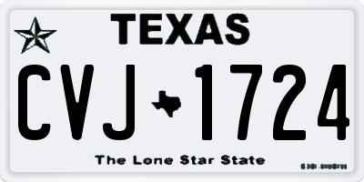 TX license plate CVJ1724