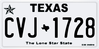TX license plate CVJ1728