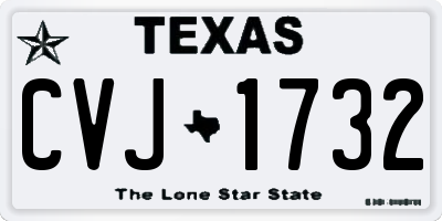 TX license plate CVJ1732