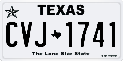 TX license plate CVJ1741