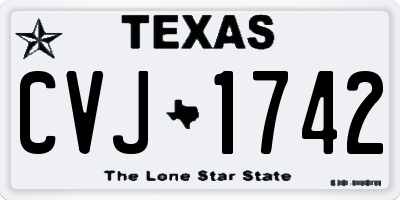 TX license plate CVJ1742