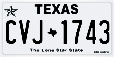 TX license plate CVJ1743