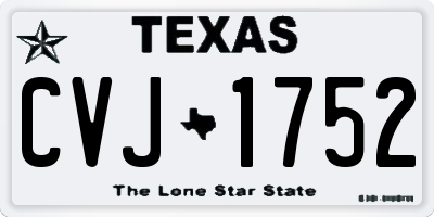 TX license plate CVJ1752