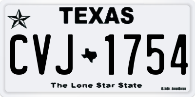 TX license plate CVJ1754