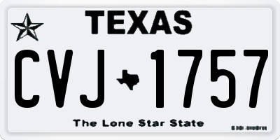 TX license plate CVJ1757