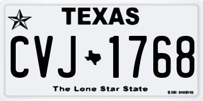 TX license plate CVJ1768