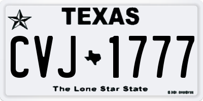 TX license plate CVJ1777