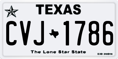 TX license plate CVJ1786
