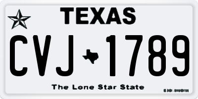 TX license plate CVJ1789