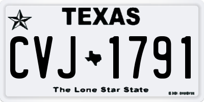 TX license plate CVJ1791