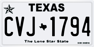 TX license plate CVJ1794
