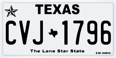 TX license plate CVJ1796