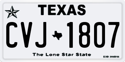 TX license plate CVJ1807
