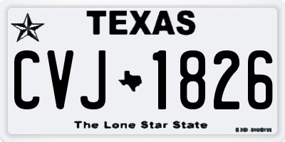 TX license plate CVJ1826