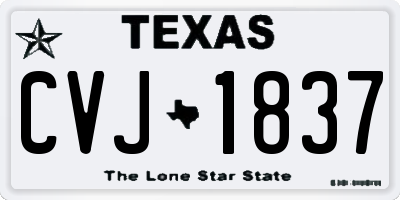 TX license plate CVJ1837