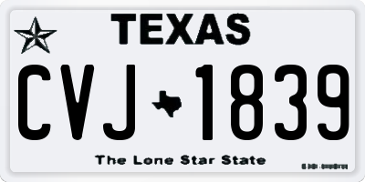 TX license plate CVJ1839