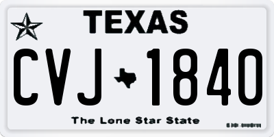 TX license plate CVJ1840