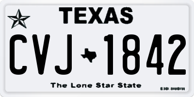 TX license plate CVJ1842