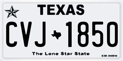 TX license plate CVJ1850