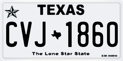TX license plate CVJ1860