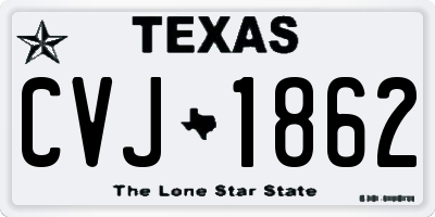 TX license plate CVJ1862