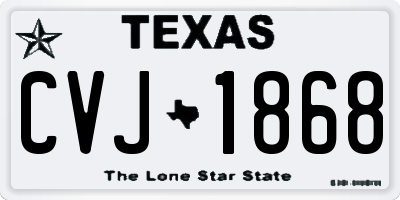 TX license plate CVJ1868