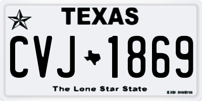 TX license plate CVJ1869