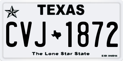 TX license plate CVJ1872