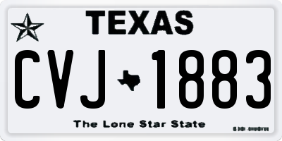 TX license plate CVJ1883