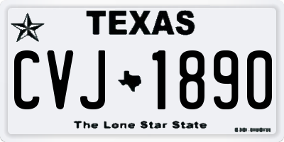 TX license plate CVJ1890