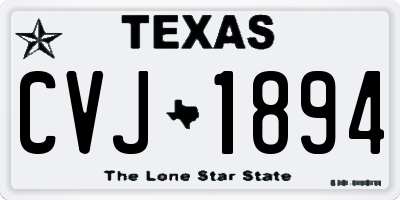 TX license plate CVJ1894