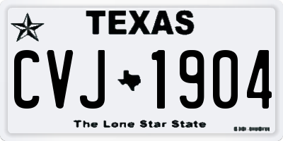 TX license plate CVJ1904