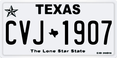 TX license plate CVJ1907