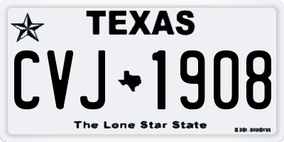 TX license plate CVJ1908