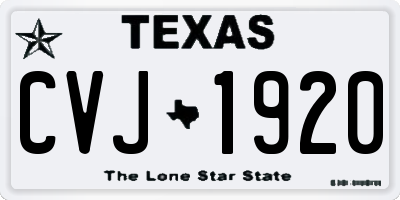 TX license plate CVJ1920