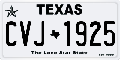 TX license plate CVJ1925