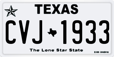 TX license plate CVJ1933