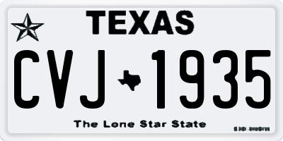 TX license plate CVJ1935