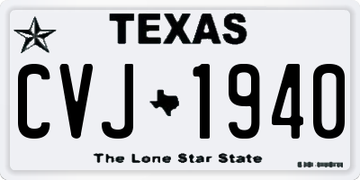 TX license plate CVJ1940