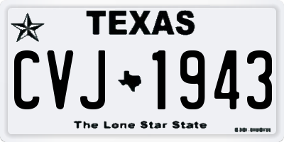 TX license plate CVJ1943