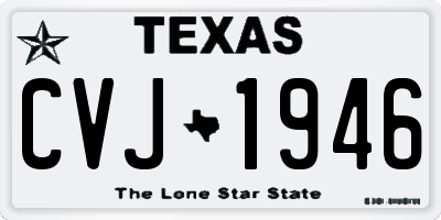 TX license plate CVJ1946