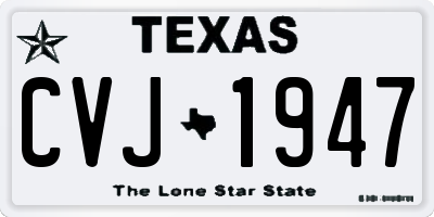 TX license plate CVJ1947