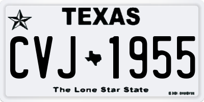 TX license plate CVJ1955