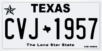 TX license plate CVJ1957