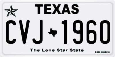 TX license plate CVJ1960