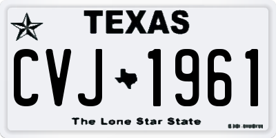 TX license plate CVJ1961