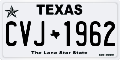 TX license plate CVJ1962